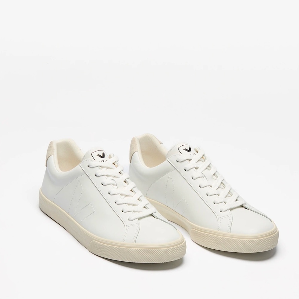 Veja White Leather Minimalist Sneakers